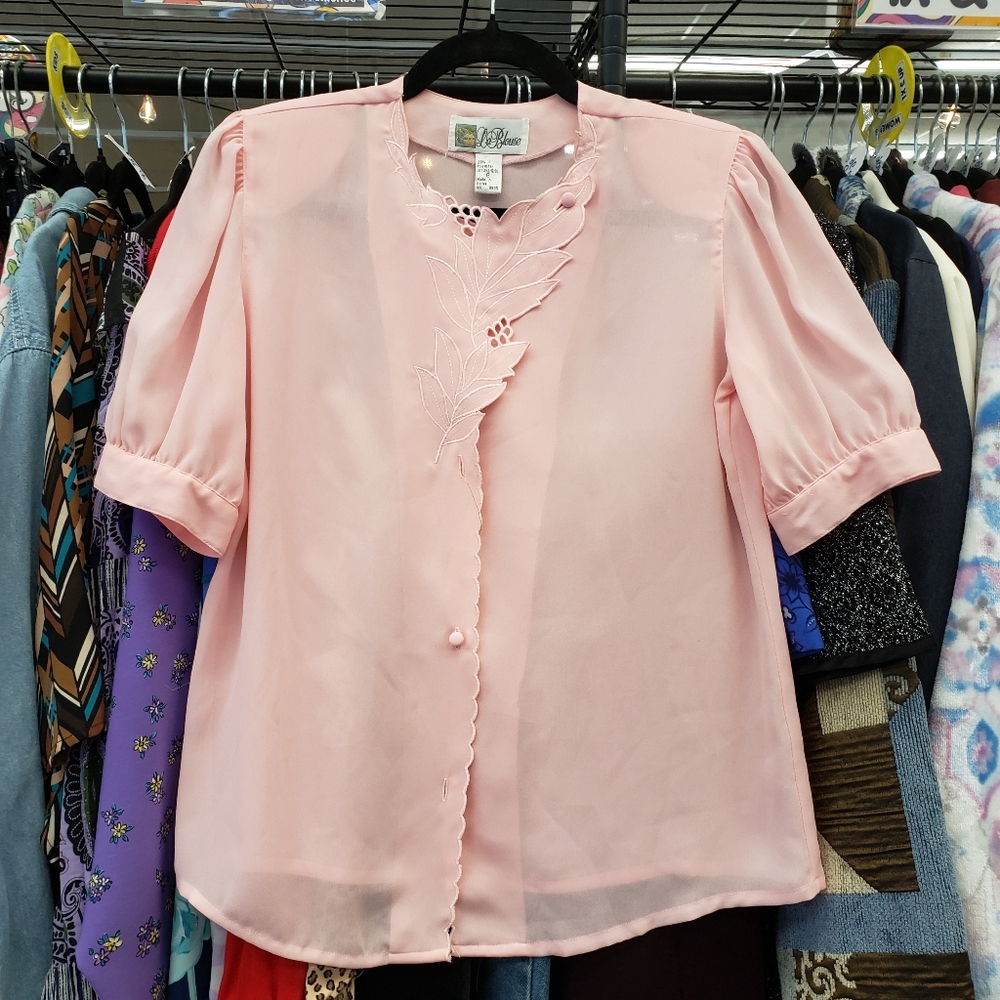 Vintage 1980s Pink Spring Blouse